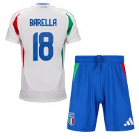 Italien Nicolo Barella #18 Udebane Trøje Børn EM 2024 Kortærmet (+ Korte bukser)